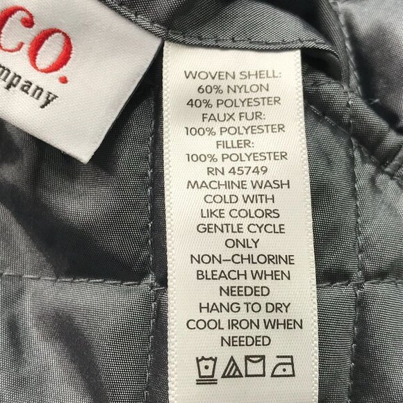 D&Co Vest Womens Medium‎ Gray Quilted Reversible Vest Faux Fur & Nylon Blend - Picture 4 of 11